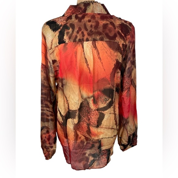 Da-Nang 100% Silk Long Sleeve Tunic Size Medium - Picture 5 of 10